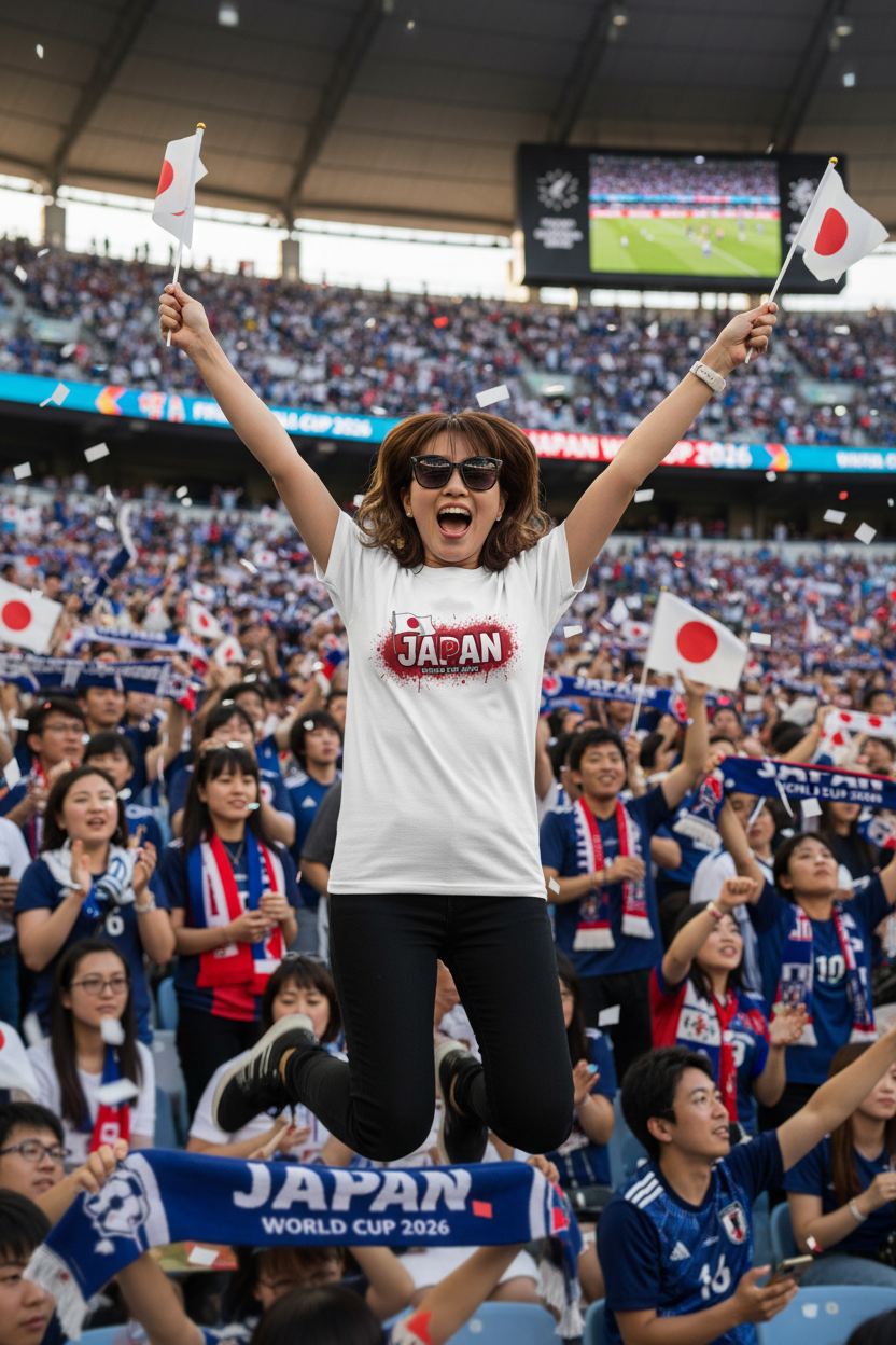 Japan World Cup 2026 T-Shirt - Bold Graffiti Flag Design by StayClothed.com