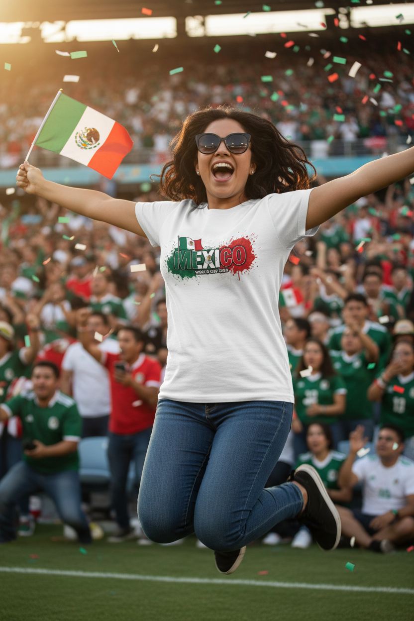 Mexico World Cup 2026 T-Shirt - Bold Graffiti Flag Design by StayClothed.com