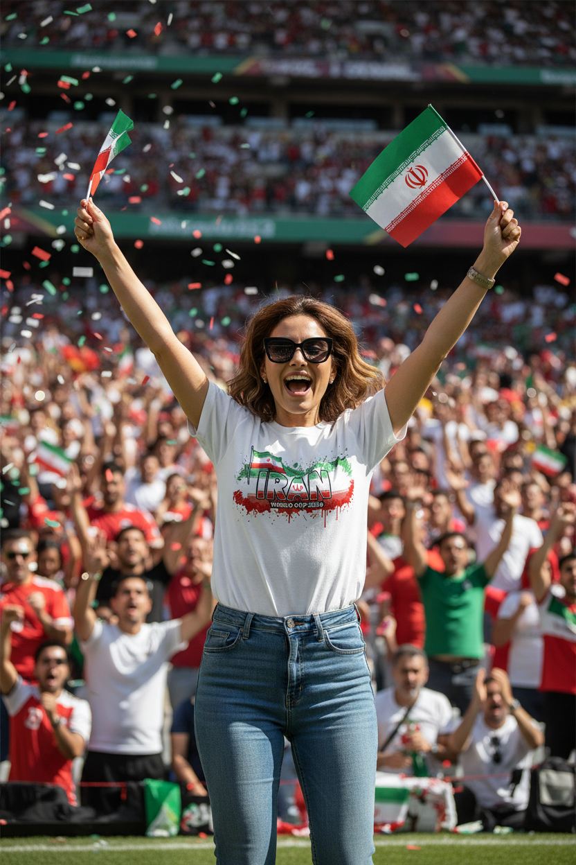 Iran World Cup 2026 T-Shirt - Bold Graffiti Flag Design by StayClothed.com