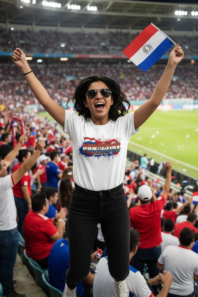 Paraguay World Cup 2026 T-Shirt - Bold Graffiti Flag Design by StayClothed.com
