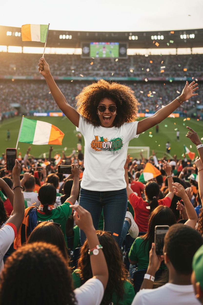 Côte d'Ivoire World Cup 2026 T-Shirt - Bold Graffiti Flag Design by StayClothed.com