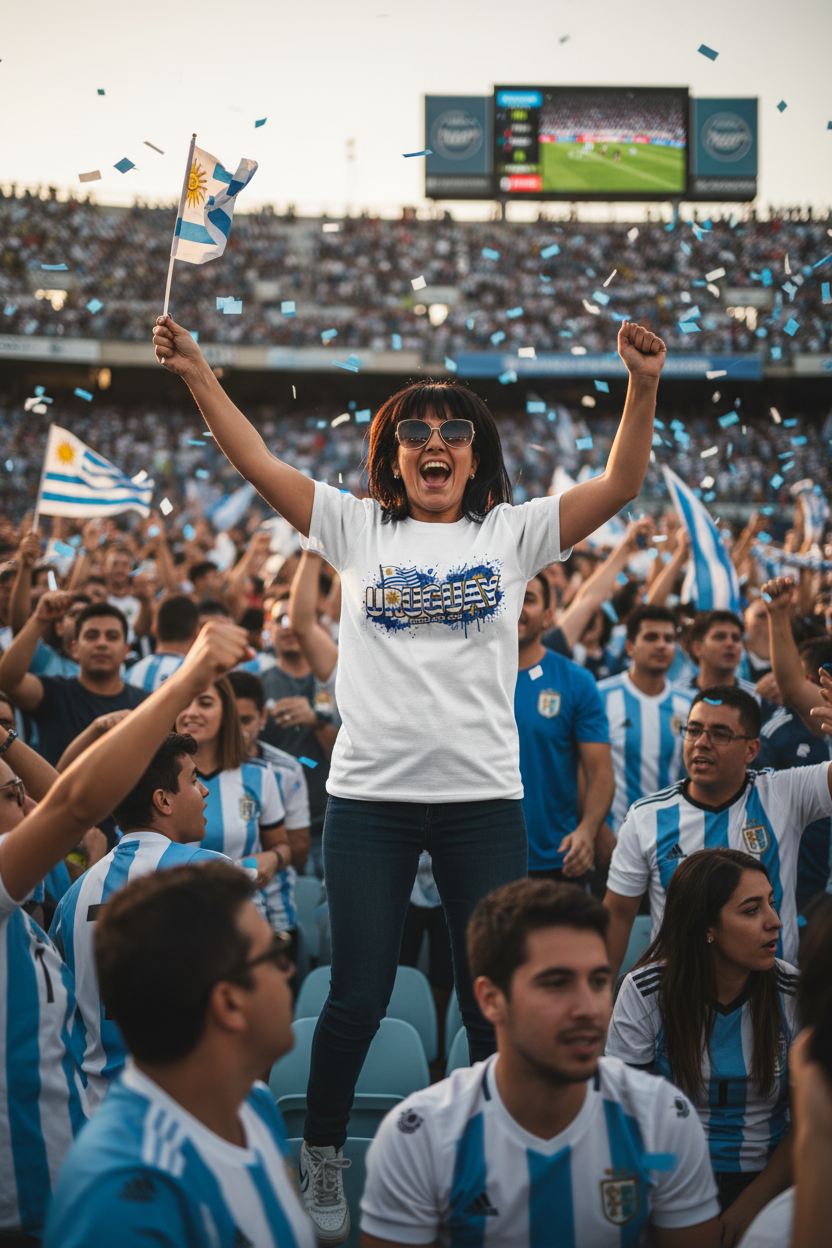 Uruguay World Cup 2026 T-Shirt - Bold Graffiti Flag Design by StayClothed.com