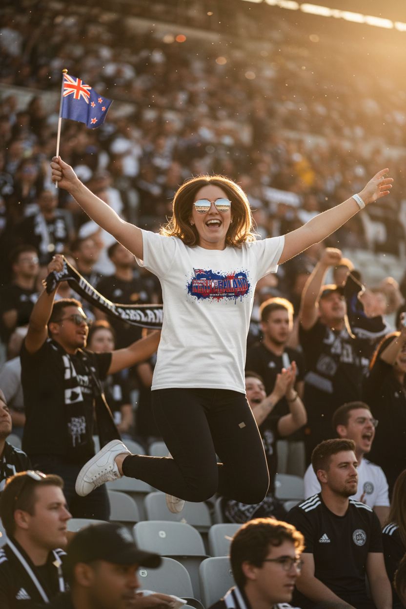 New Zealand World Cup 2026 T-Shirt - Bold Graffiti Flag Design by StayClothed.com