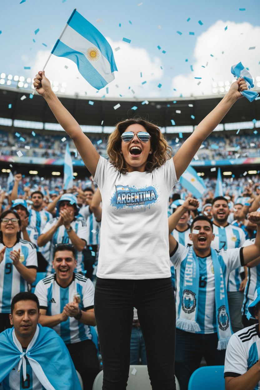Argentina World Cup 2026 T-Shirt - Bold Graffiti Flag Design by StayClothed.com
