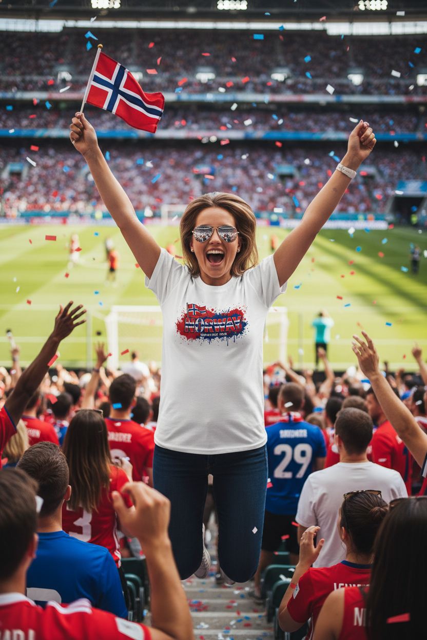 Norway World Cup 2026 T-Shirt - Bold Graffiti Flag Design by StayClothed.com
