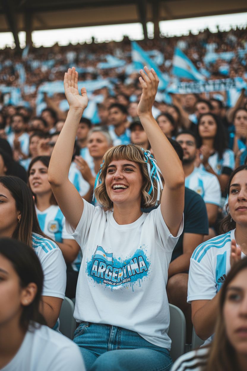 Argentina World Cup 2026 T-Shirt - Bold Graffiti Flag Design by StayClothed.com