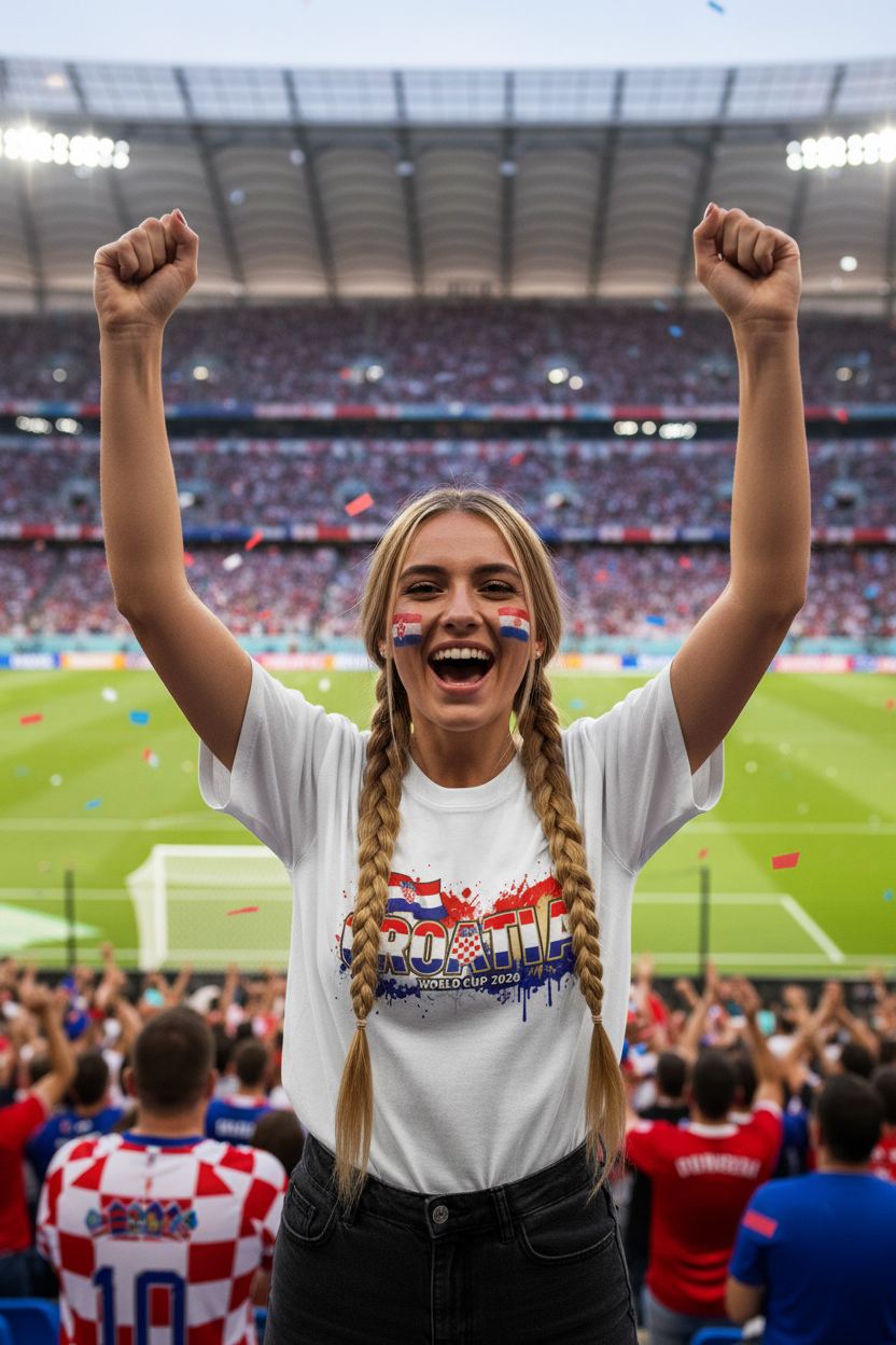 Croatia World Cup 2026 T-Shirt - Bold Graffiti Flag Design by StayClothed.com