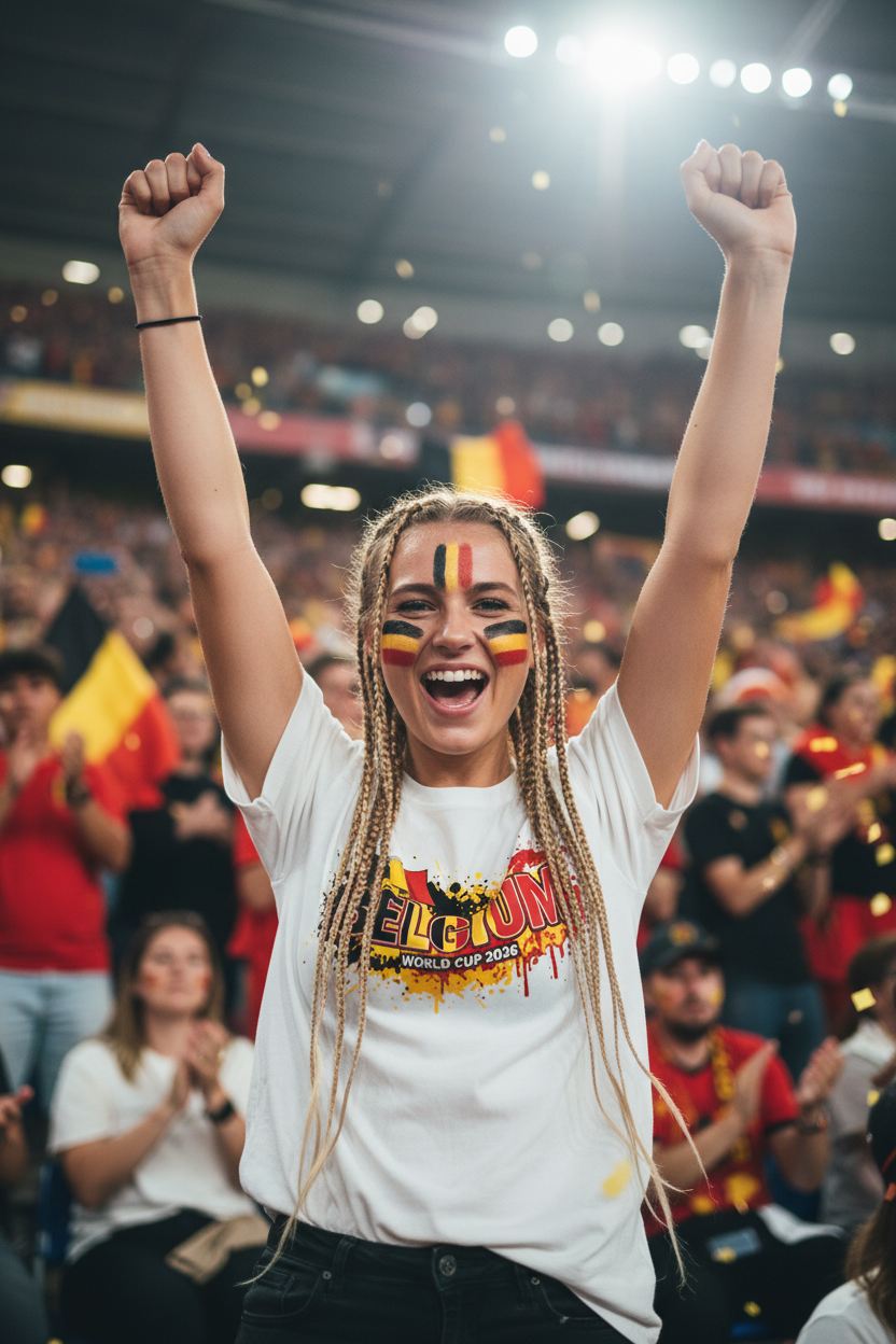 Belgium World Cup 2026 T-Shirt - Bold Graffiti Flag Design by StayClothed.com