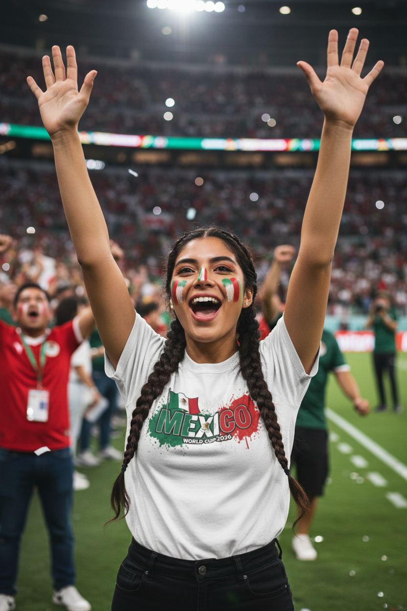 Mexico World Cup 2026 T-Shirt - Bold Graffiti Flag Design by StayClothed.com
