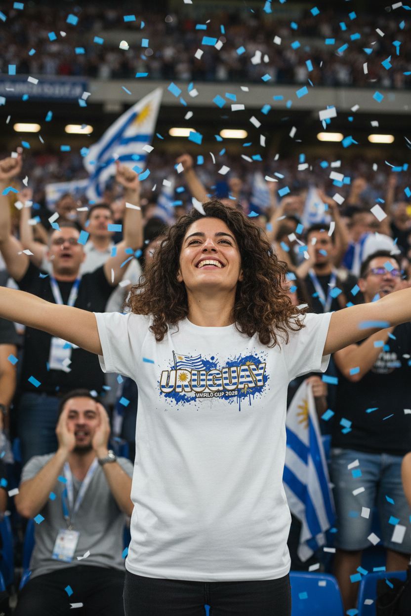 Uruguay World Cup 2026 T-Shirt - Bold Graffiti Flag Design by StayClothed.com