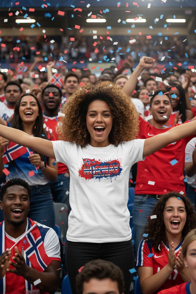 Norway World Cup 2026 T-Shirt - Bold Graffiti Flag Design by StayClothed.com