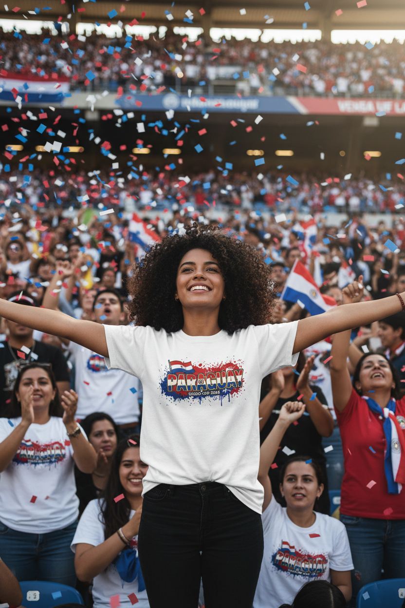 Paraguay World Cup 2026 T-Shirt - Bold Graffiti Flag Design by StayClothed.com