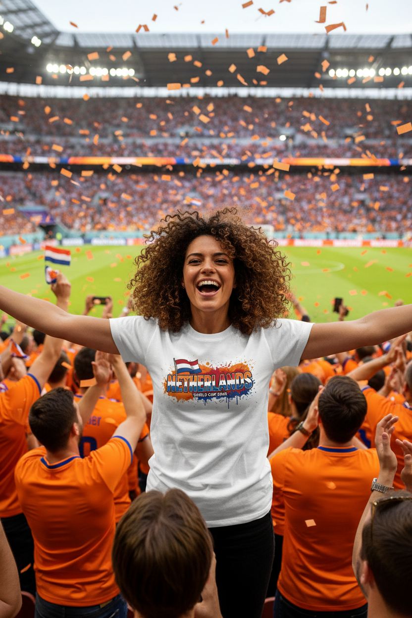Netherlands World Cup 2026 T-Shirt - Bold Graffiti Flag Design by StayClothed.com