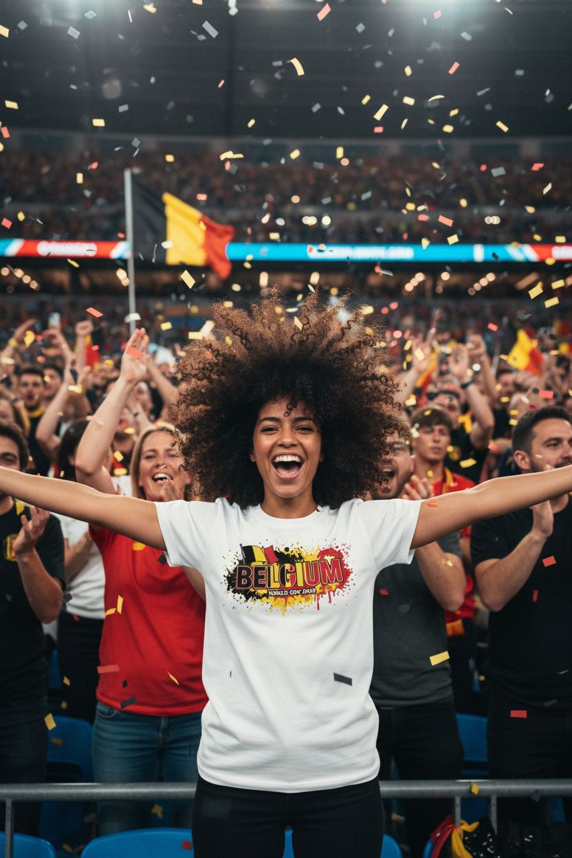 Belgium World Cup 2026 T-Shirt - Bold Graffiti Flag Design by StayClothed.com