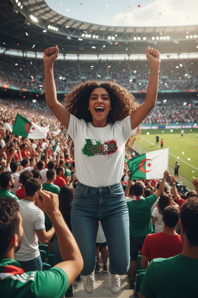 Algeria World Cup 2026 T-Shirt - Bold Graffiti Flag Design by StayClothed.com