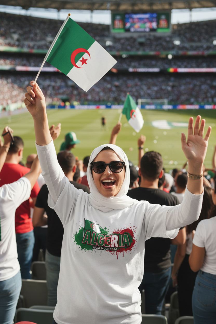 Algeria World Cup 2026 T-Shirt - Bold Graffiti Flag Design by StayClothed.com