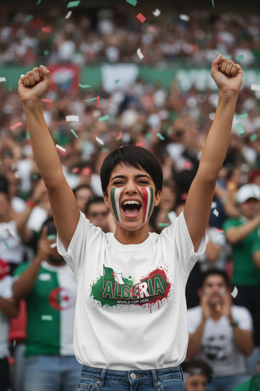 Algeria World Cup 2026 T-Shirt - Bold Graffiti Flag Design by StayClothed.com
