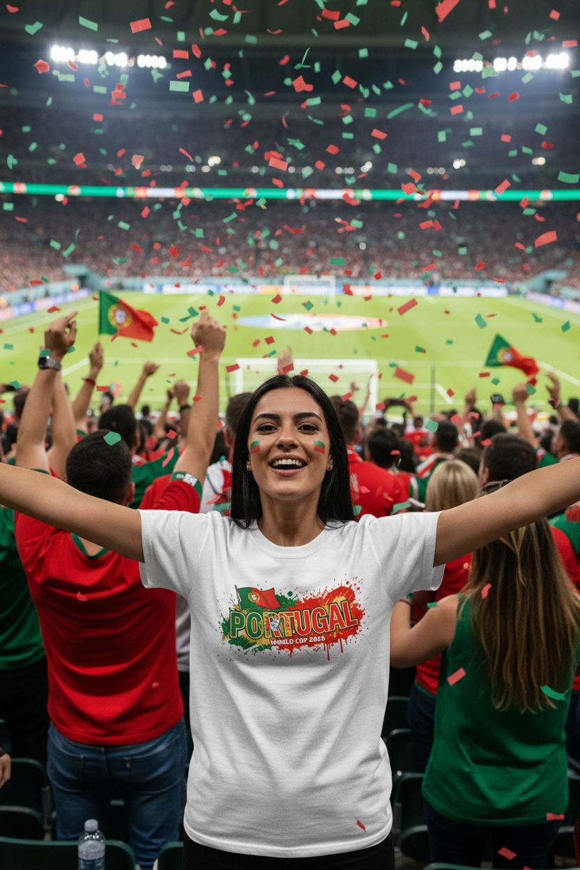 Portugal World Cup 2026 T-Shirt - Bold Graffiti Flag Design by StayClothed.com