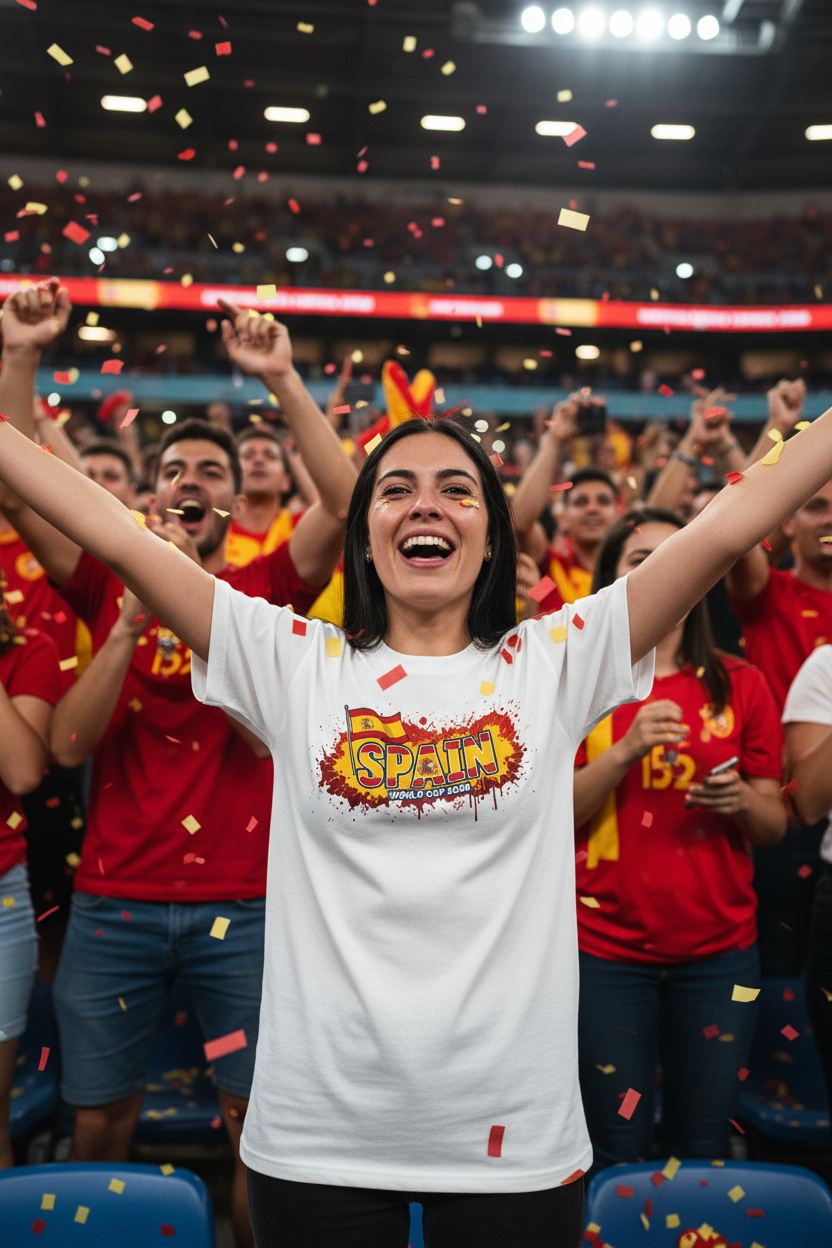 Spain World Cup 2026 T-Shirt - Bold Graffiti Flag Design by StayClothed.com