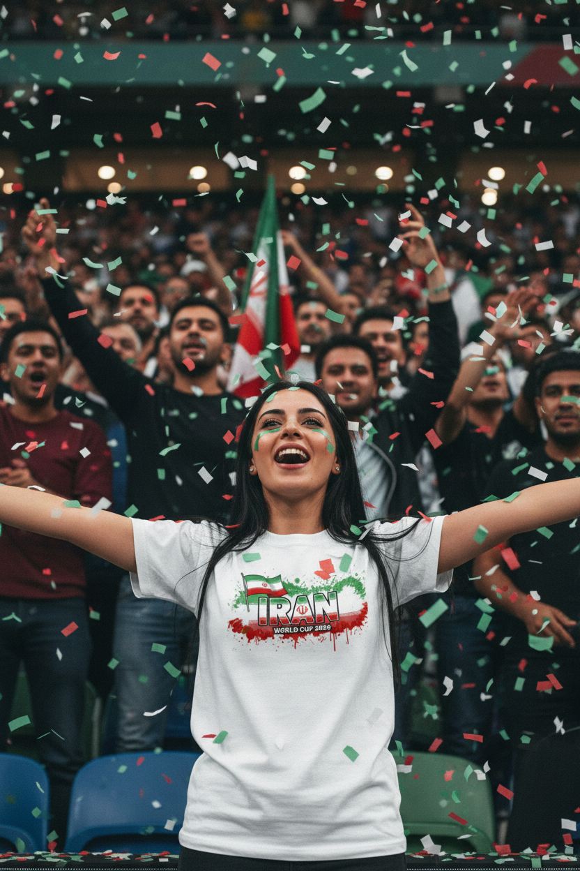 Iran World Cup 2026 T-Shirt - Bold Graffiti Flag Design by StayClothed.com