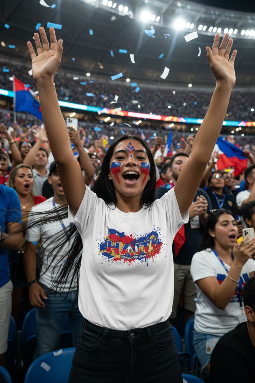 Haiti World Cup 2026 T-Shirt - Bold Graffiti Flag Design by StayClothed.com