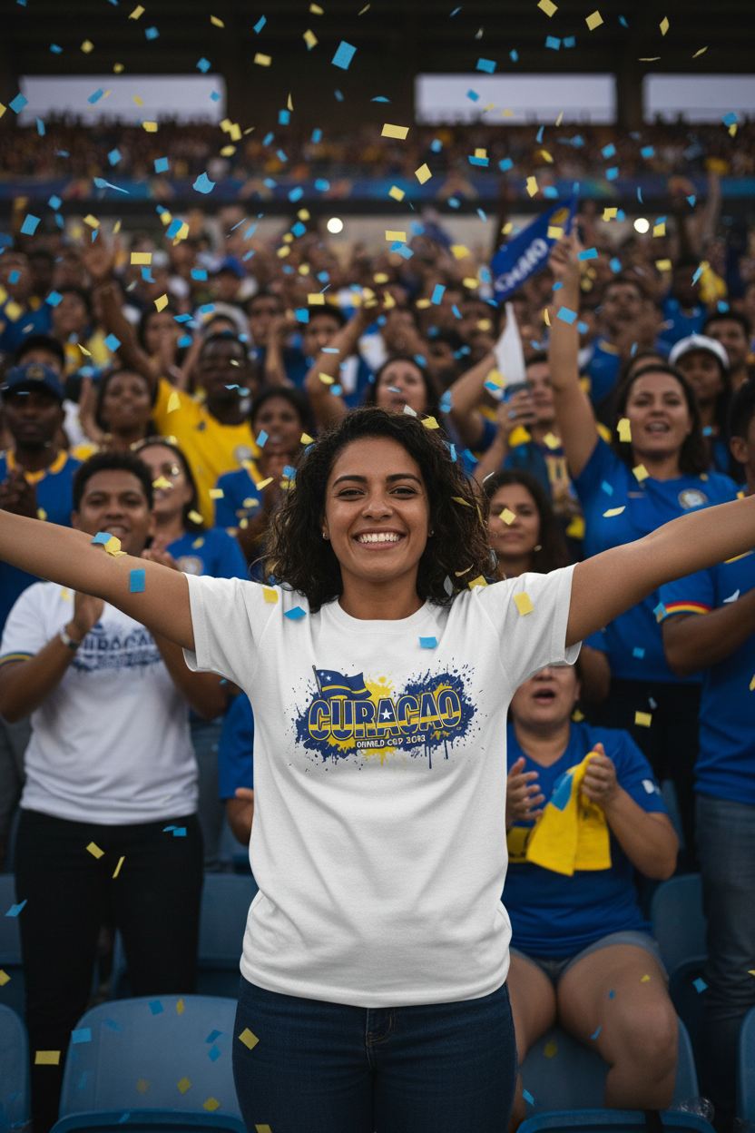 Curaçao World Cup 2026 T-Shirt - Bold Graffiti Flag Design by StayClothed.com