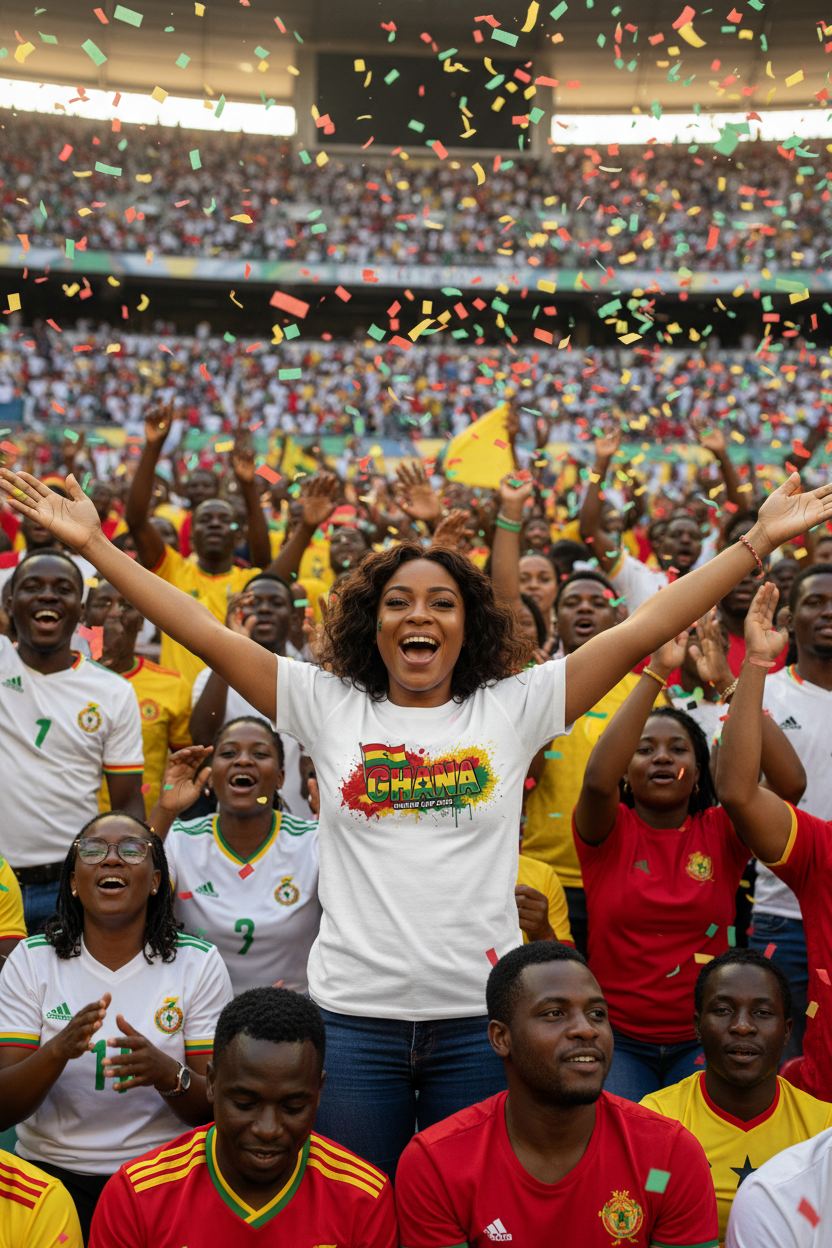 Ghana World Cup 2026 T-Shirt - Bold Graffiti Flag Design by StayClothed.com