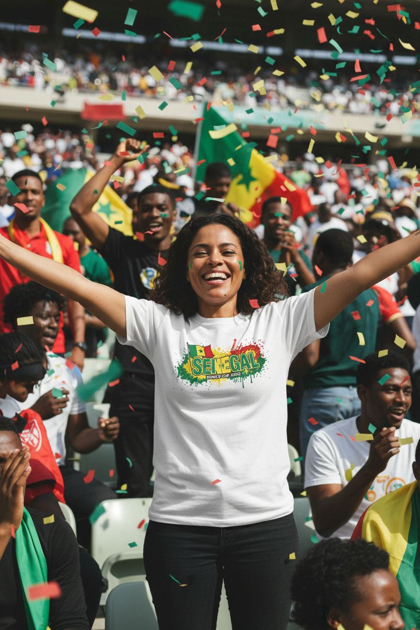 Senegal World Cup 2026 T-Shirt - Bold Graffiti Flag Design by StayClothed.com