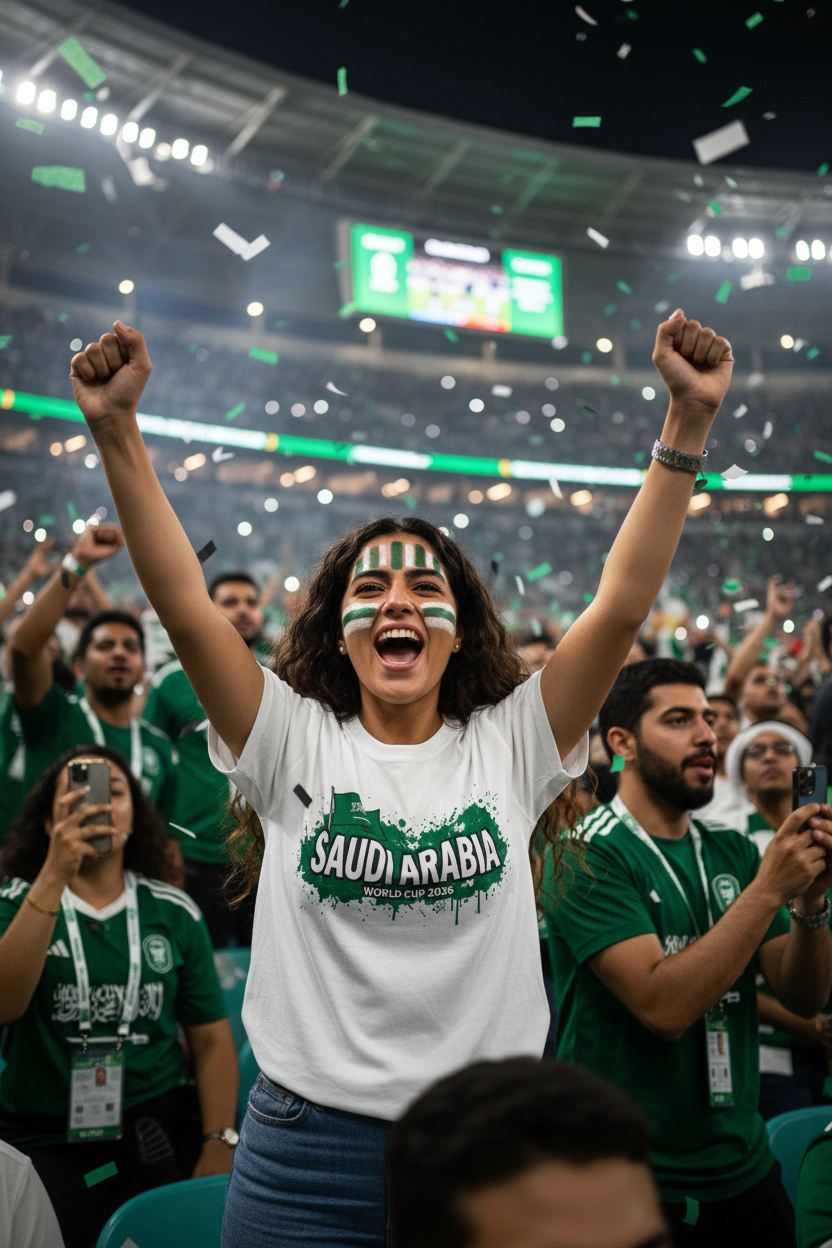 Saudi Arabia World Cup 2026 T-Shirt - Bold Graffiti Flag Design by StayClothed.com