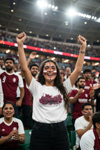 Qatar World Cup 2026 T-Shirt - Bold Graffiti Flag Design by StayClothed.com