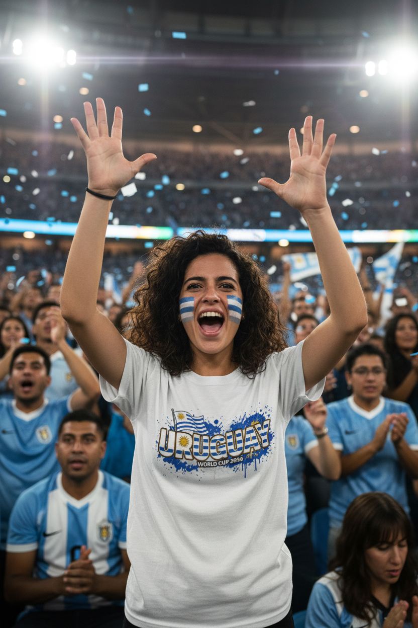 Uruguay World Cup 2026 T-Shirt - Bold Graffiti Flag Design by StayClothed.com