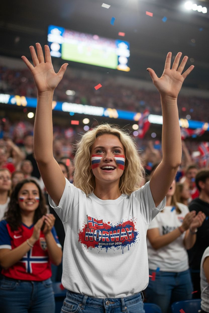 Norway World Cup 2026 T-Shirt - Bold Graffiti Flag Design by StayClothed.com