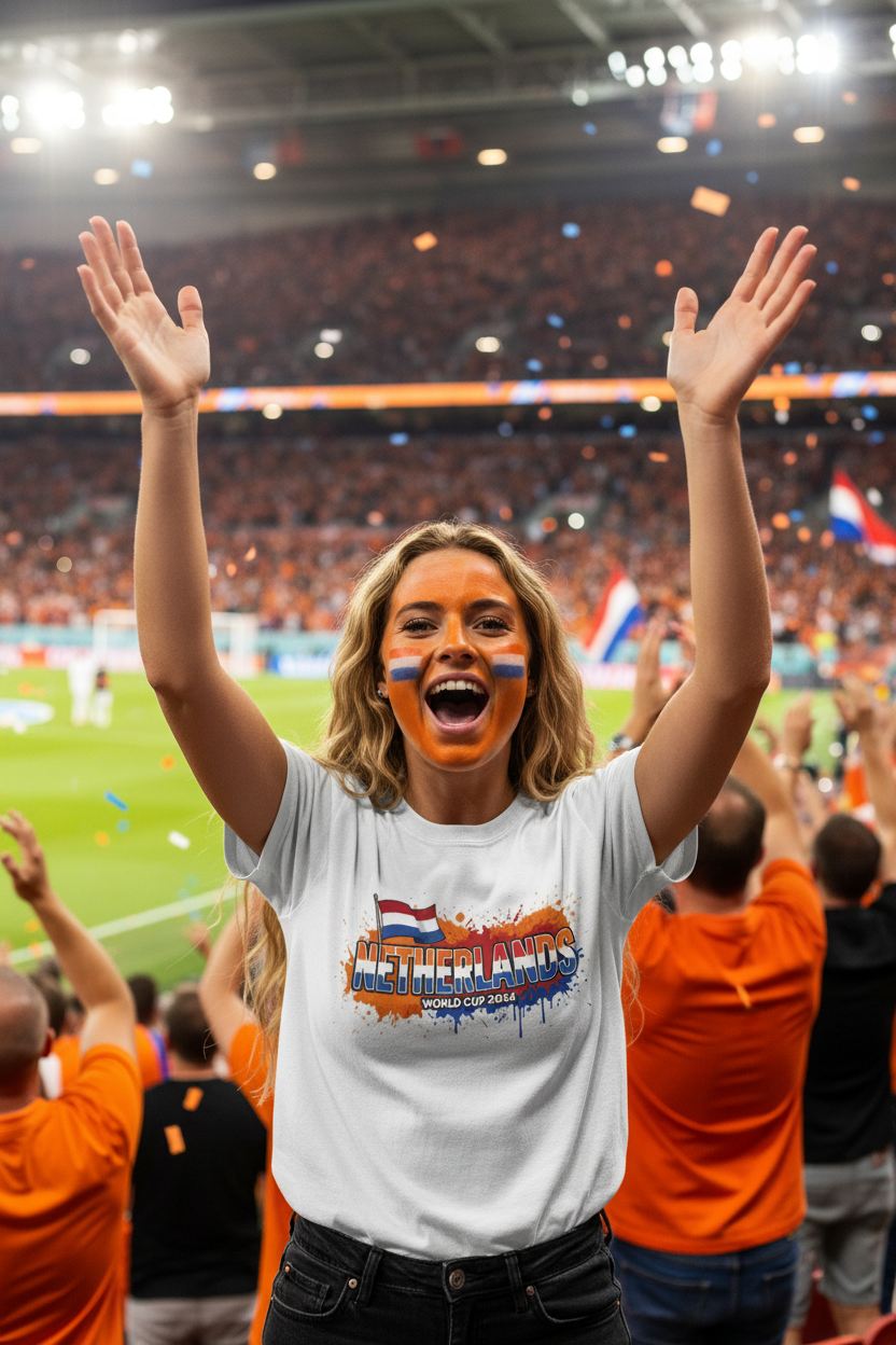 Netherlands World Cup 2026 T-Shirt - Bold Graffiti Flag Design by StayClothed.com