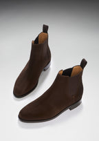 Hugs & Co Womens Brown Suede Chelsea Boots Welted Leather Sole