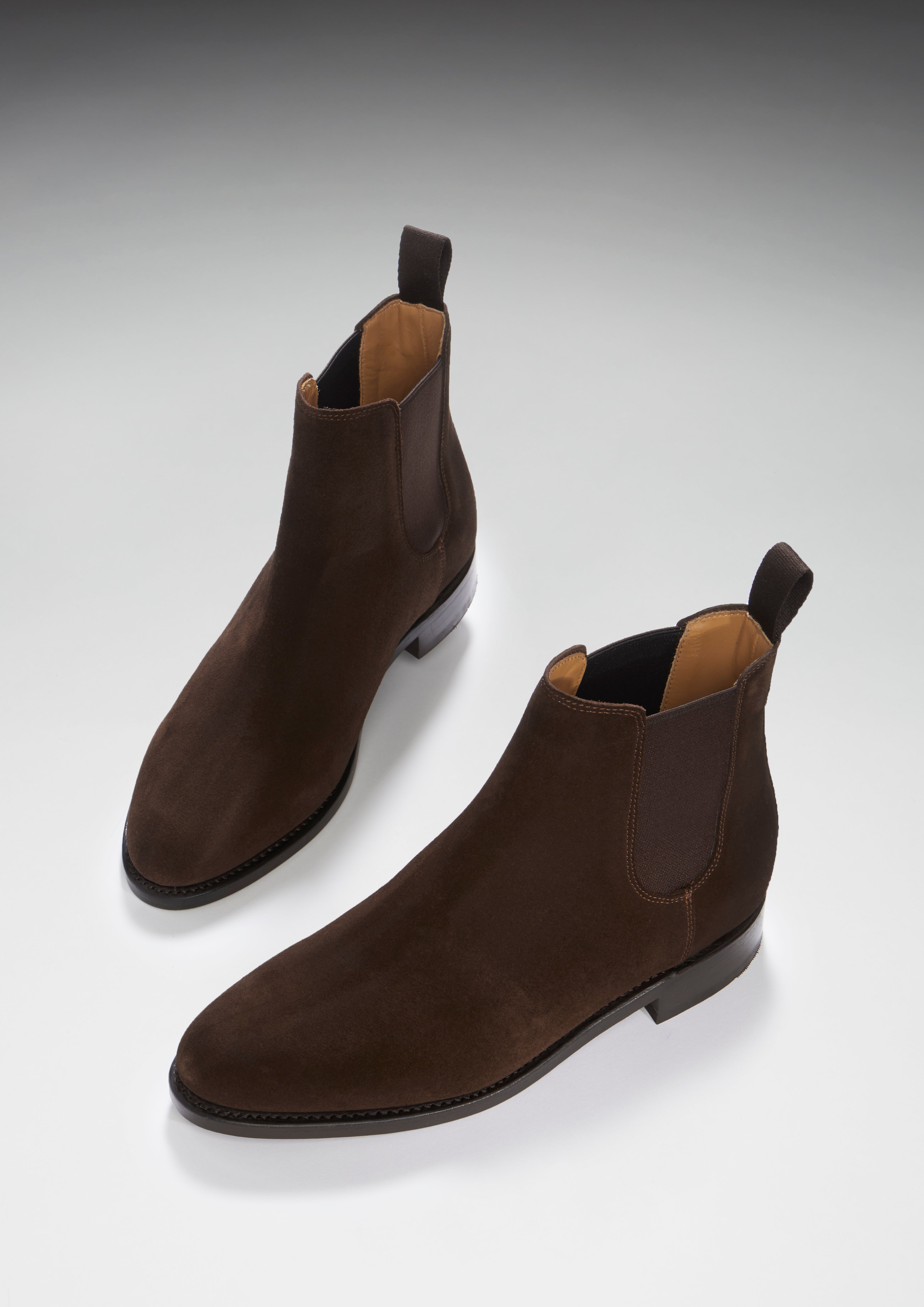 Hugs & Co Womens Brown Suede Chelsea Boots Welted Leather Sole