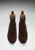 Hugs & Co Womens Brown Suede Chelsea Boots Welted Leather Sole