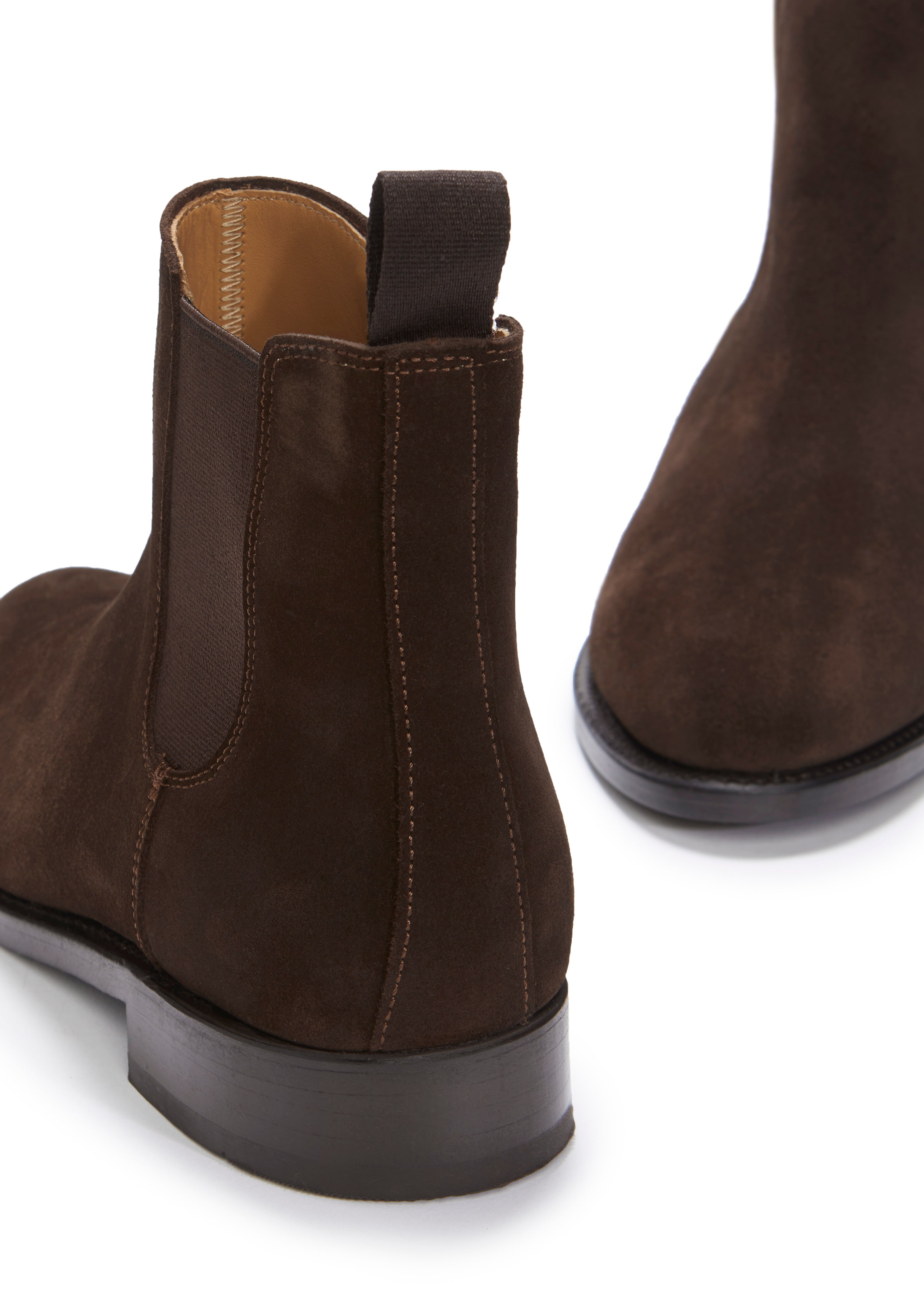 Hugs & Co Womens Brown Suede Chelsea Boots Welted Leather Sole