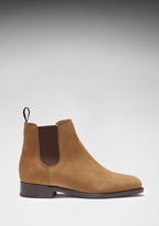 Hugs & Co Womens Tobacco Suede Chelsea Boots Welted Leather Sole