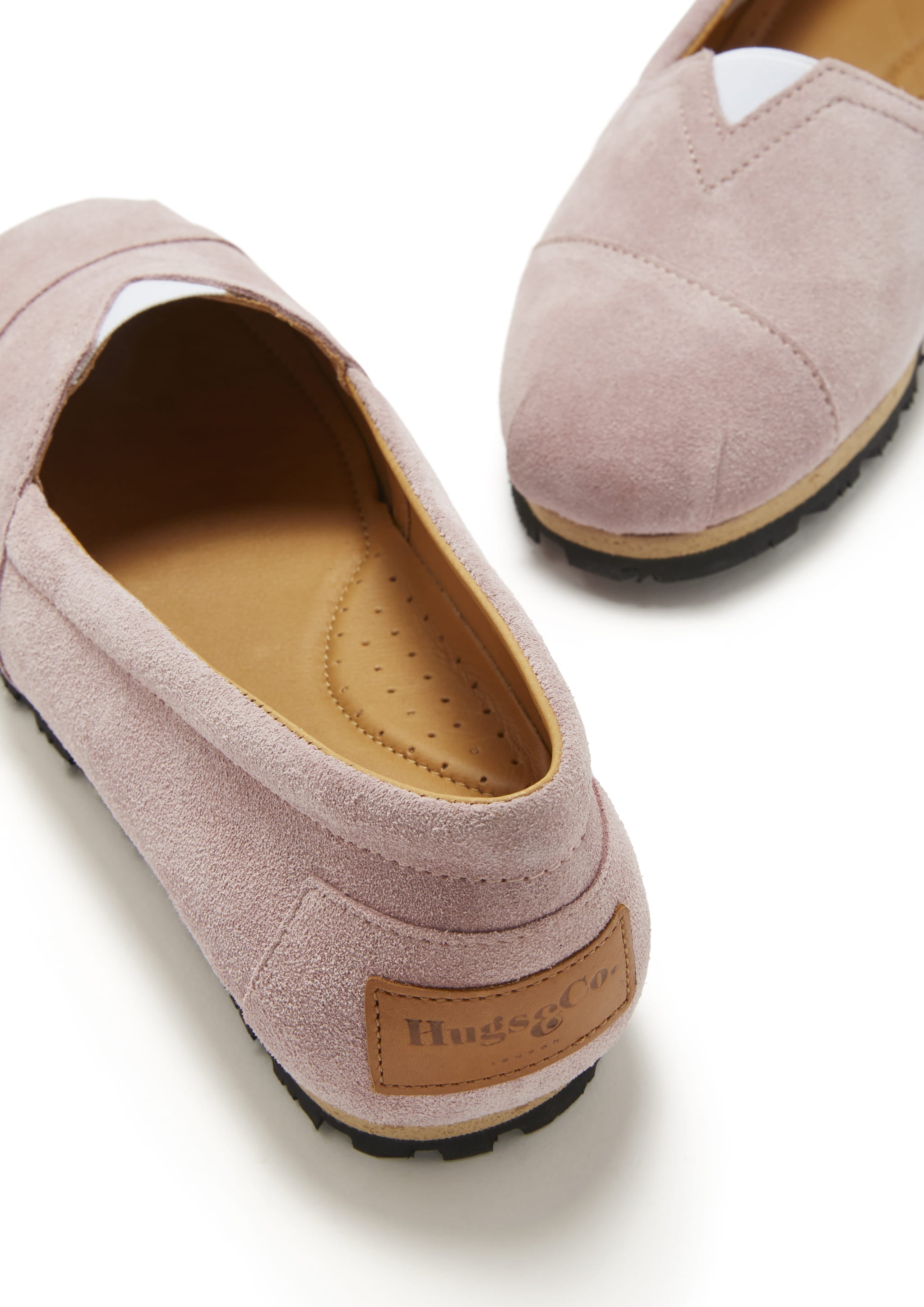 Hugs & Co Womens Chukka Espadrilles Powder Pink Suede