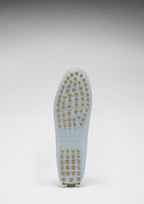 Hugs & Co Womens Penny Driving Loafers Powder Blue Print Patent Leather