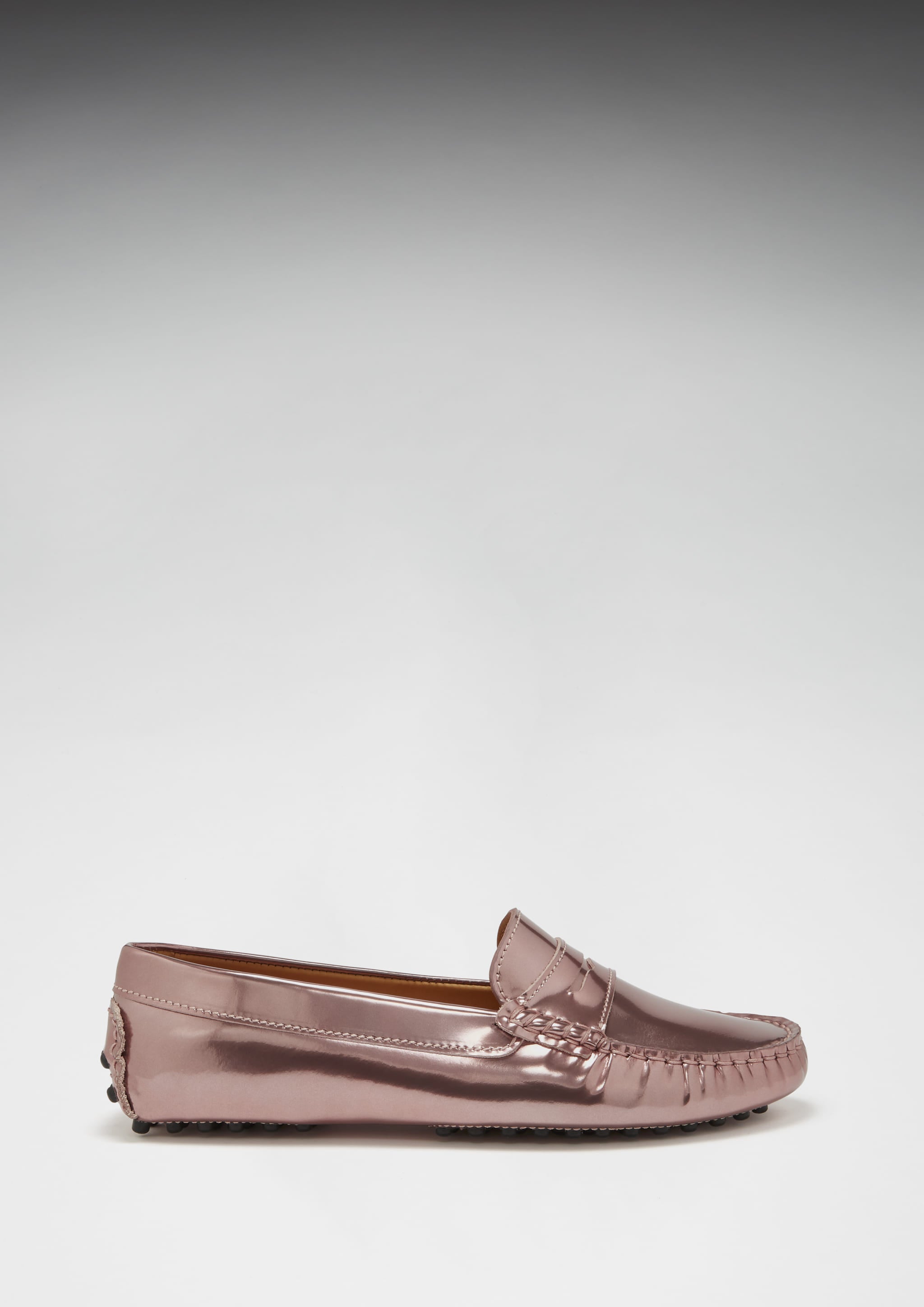 Hugs & Co Womens Penny Driving Loafers Rose Gold Patent Leather