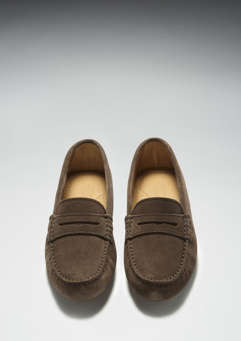 Hugs & Co Womens Penny Driving Loafers Brown Suede