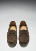 Hugs & Co Womens Penny Driving Loafers Brown Suede