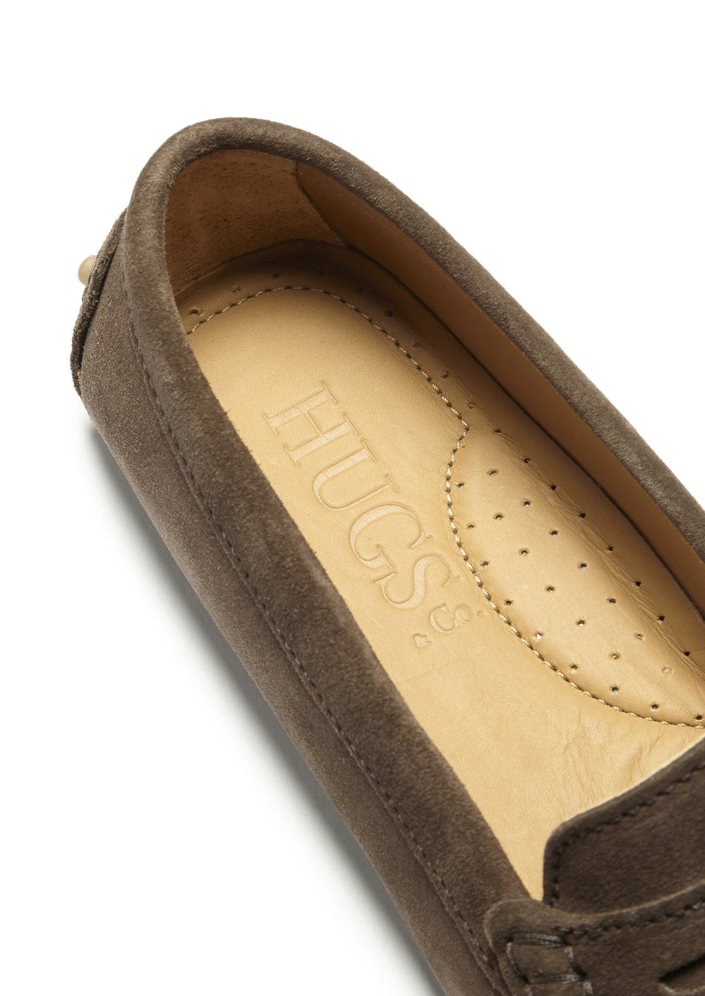 Hugs & Co Womens Penny Driving Loafers Brown Suede