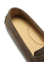 Hugs & Co Womens Penny Driving Loafers Brown Suede