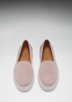 Hugs & Co Womens Slip-On Sneakers Ice Pink Suede