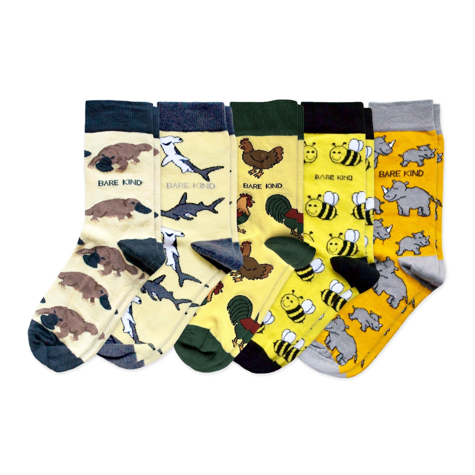 Bare Kind Yellow Lover 5 Bamboo Sock Set