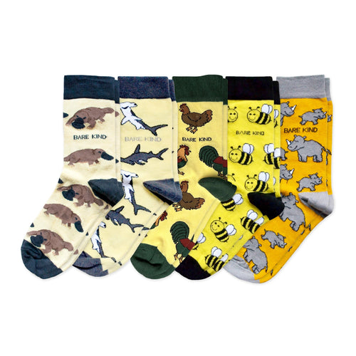 Bare Kind Yellow Lover 5 Bamboo Sock Set