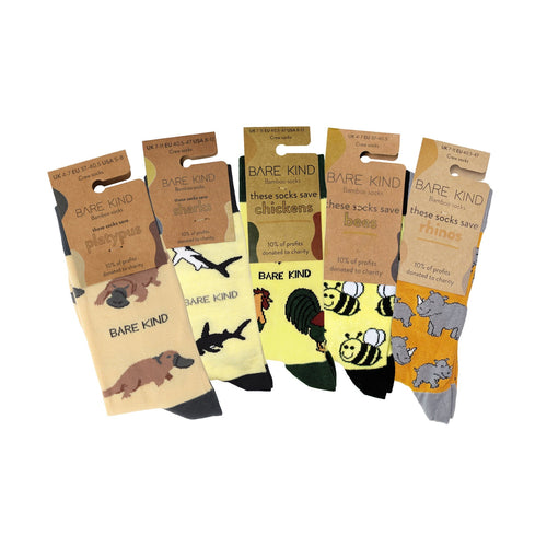 Bare Kind Yellow Lover 5 Bamboo Sock Set