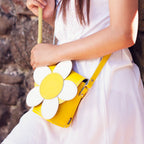 Zatchels Pastel Yellow Daisy barrel bag model view